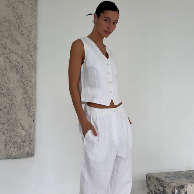 Paris Linen Vest