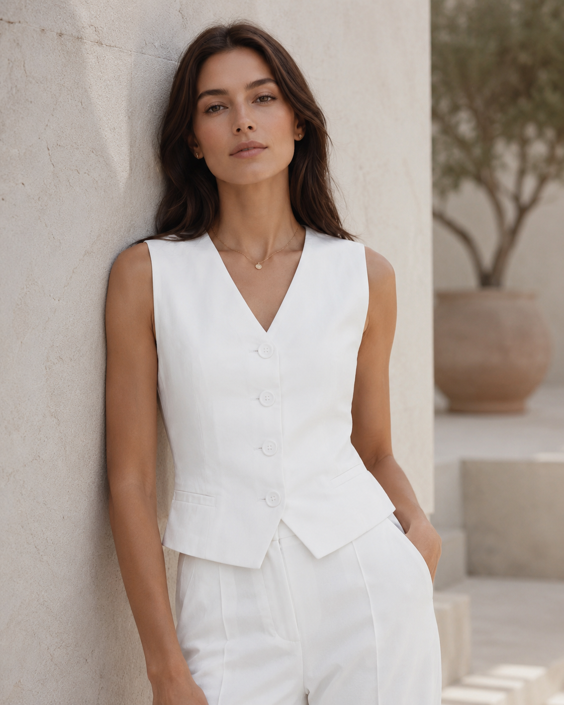 Paris Linen Vest