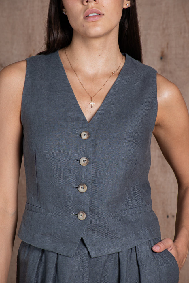 100% Linen Vest Milano