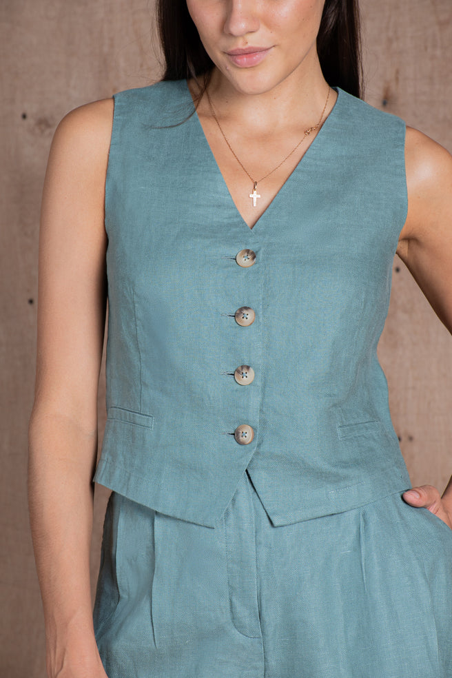 100% Linen Vest Milano